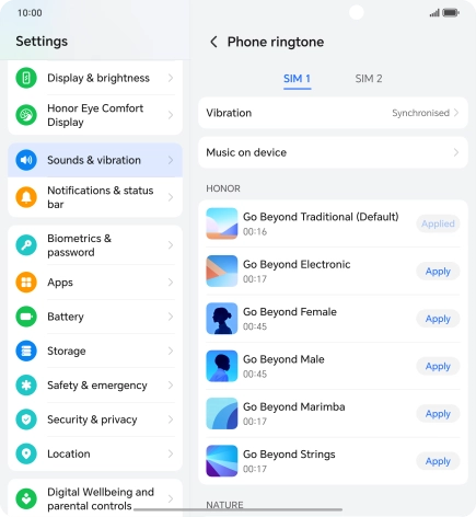 Press the required ring tones to hear them. Press the required ring tones to hear them.