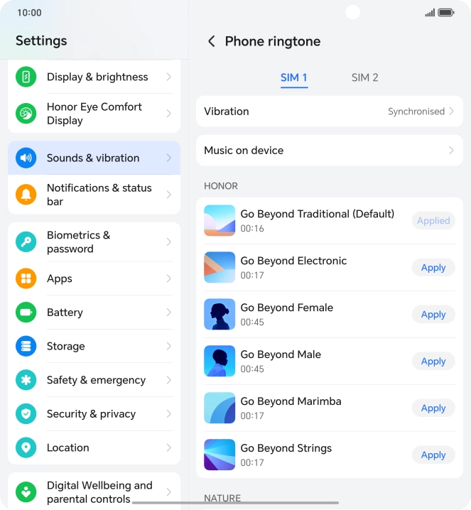 Press the required ring tones to hear them. Press the required ring tones to hear them.