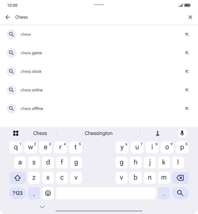 Key in the name or subject of the required app and press the search icon.