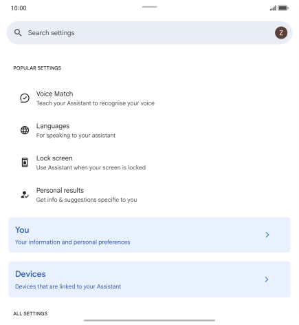 Press Voice Match and follow the instructions on the screen to turn automatic activation of Google Assistant on or off.