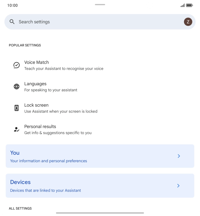 Press Voice Match and follow the instructions on the screen to turn automatic activation of Google Assistant on or off.