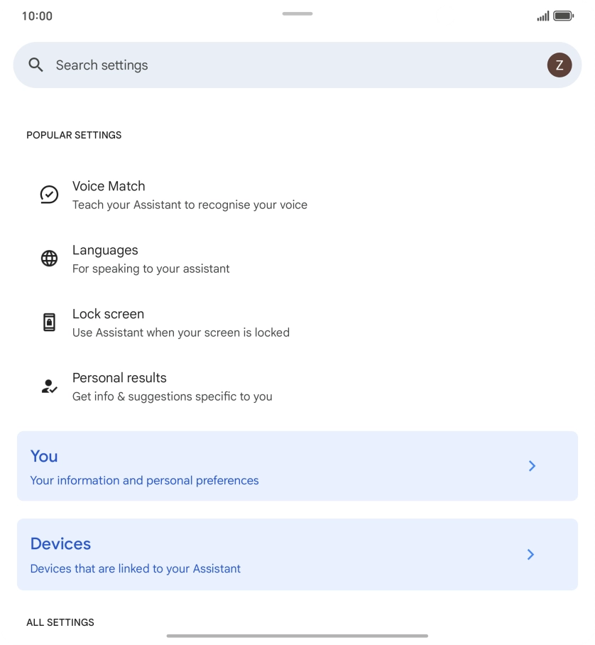 Press Voice Match and follow the instructions on the screen to turn automatic activation of Google Assistant on or off.