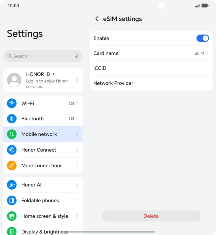Press Delete and follow the instructions on the screen to delete your eSIM. Press Delete and follow the instructions on the screen to delete your eSIM.