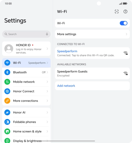 Press the connected Wi-Fi network.