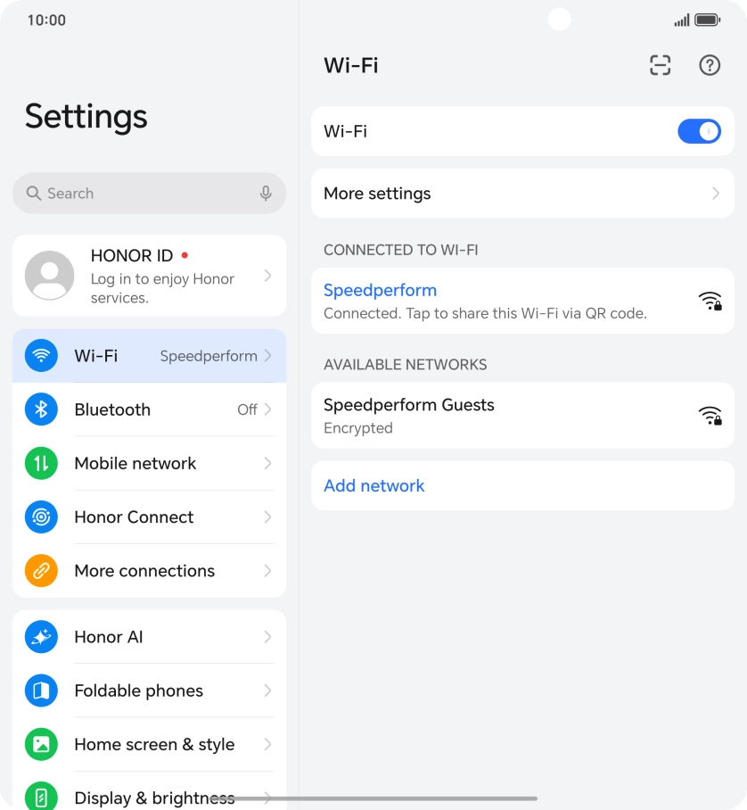 Press the connected Wi-Fi network.