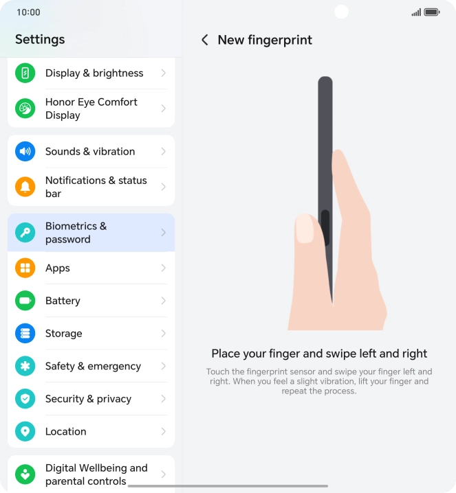 Follow the instructions on the screen to create the phone lock code using your fingerprint.