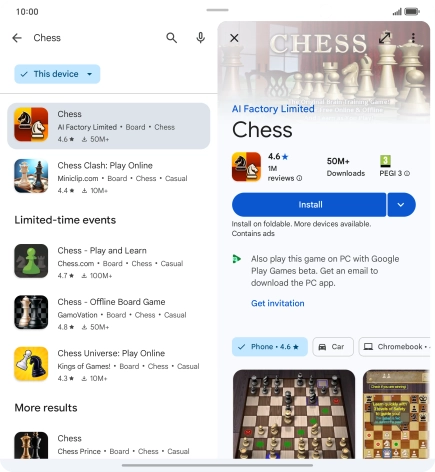 Press Install and follow the instructions on the screen to install the app.