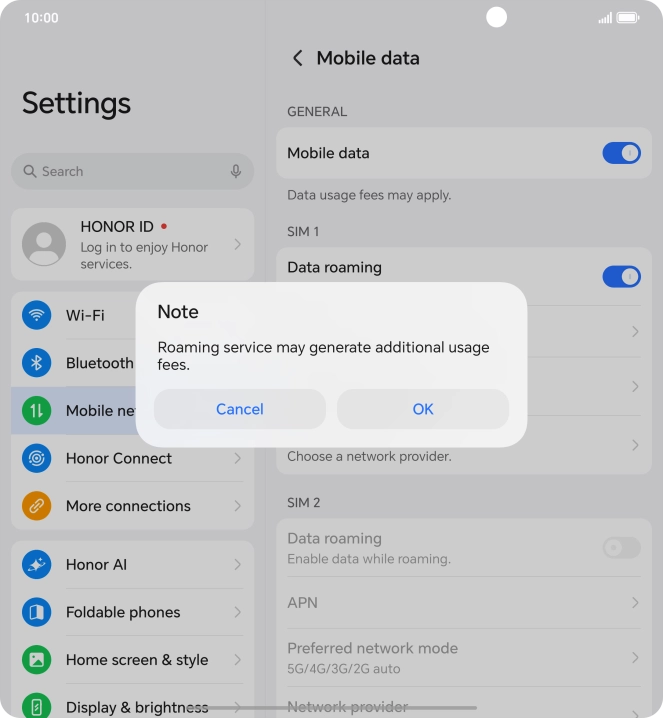 If you turn on the function, press OK.