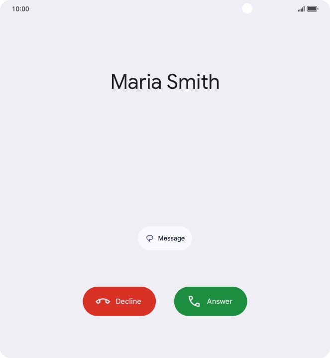 Press and drag the accept call icon upwards.