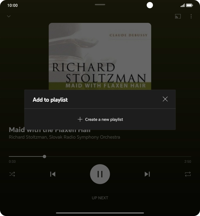 Press Create a new playlist. Press Create a new playlist.