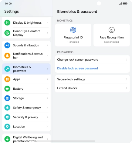 Press Disable lock screen password and key in the additional phone lock code you created earlier.