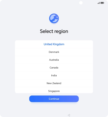 Press the required country or area.