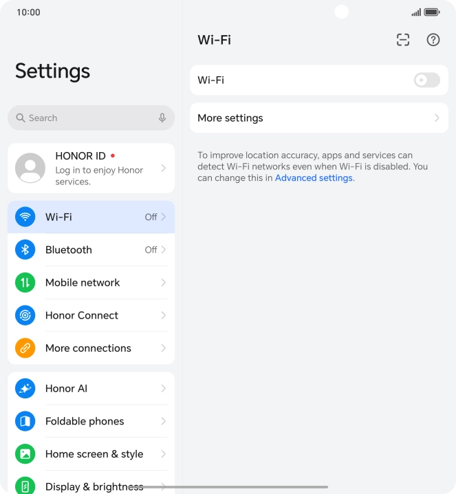 Press the indicator next to 