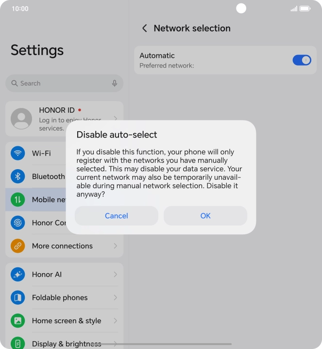 Press OK and your phone will search for networks. Press OK and your phone will search for networks.