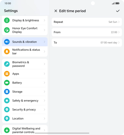 Follow the instructions on the screen to select settings for automatic activation of Do Not Disturb. Follow the instructions on the screen to select settings for automatic activation of Do Not Disturb.