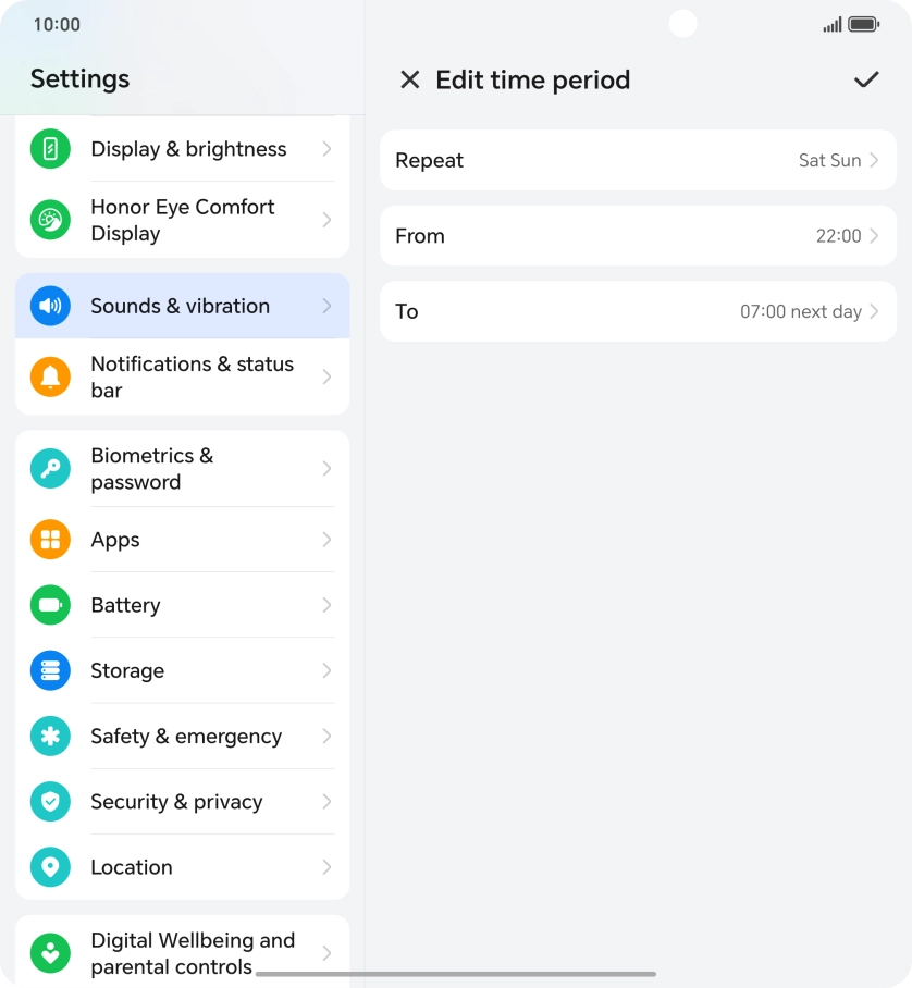 Follow the instructions on the screen to select settings for automatic activation of Do Not Disturb. Follow the instructions on the screen to select settings for automatic activation of Do Not Disturb.