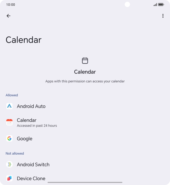 The total app activity for the selected phone function is displayed.