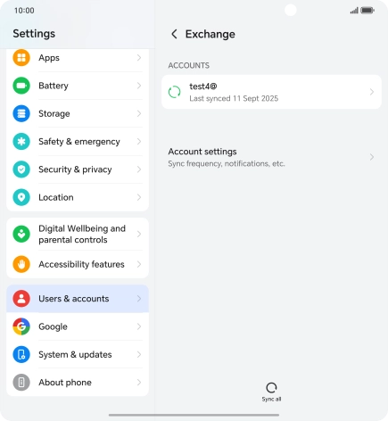 Press Account settings.