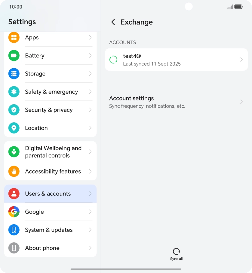Press Account settings.