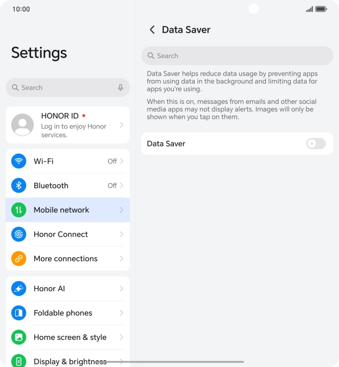 Press the indicator next to 