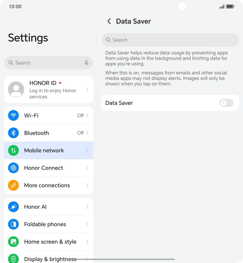 Press the indicator next to 