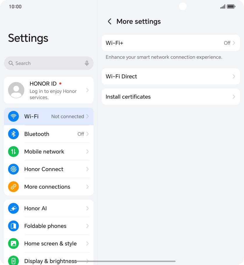 Press Wi-Fi+. Press Wi-Fi+.