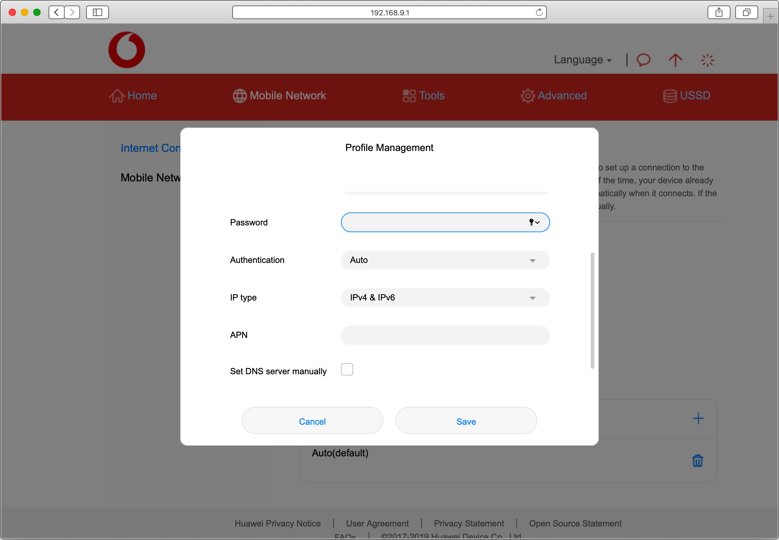Click the drop down list next to 