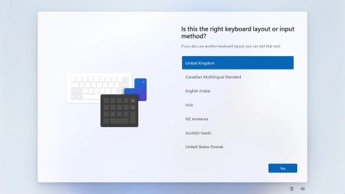 Click the required keyboard layout.