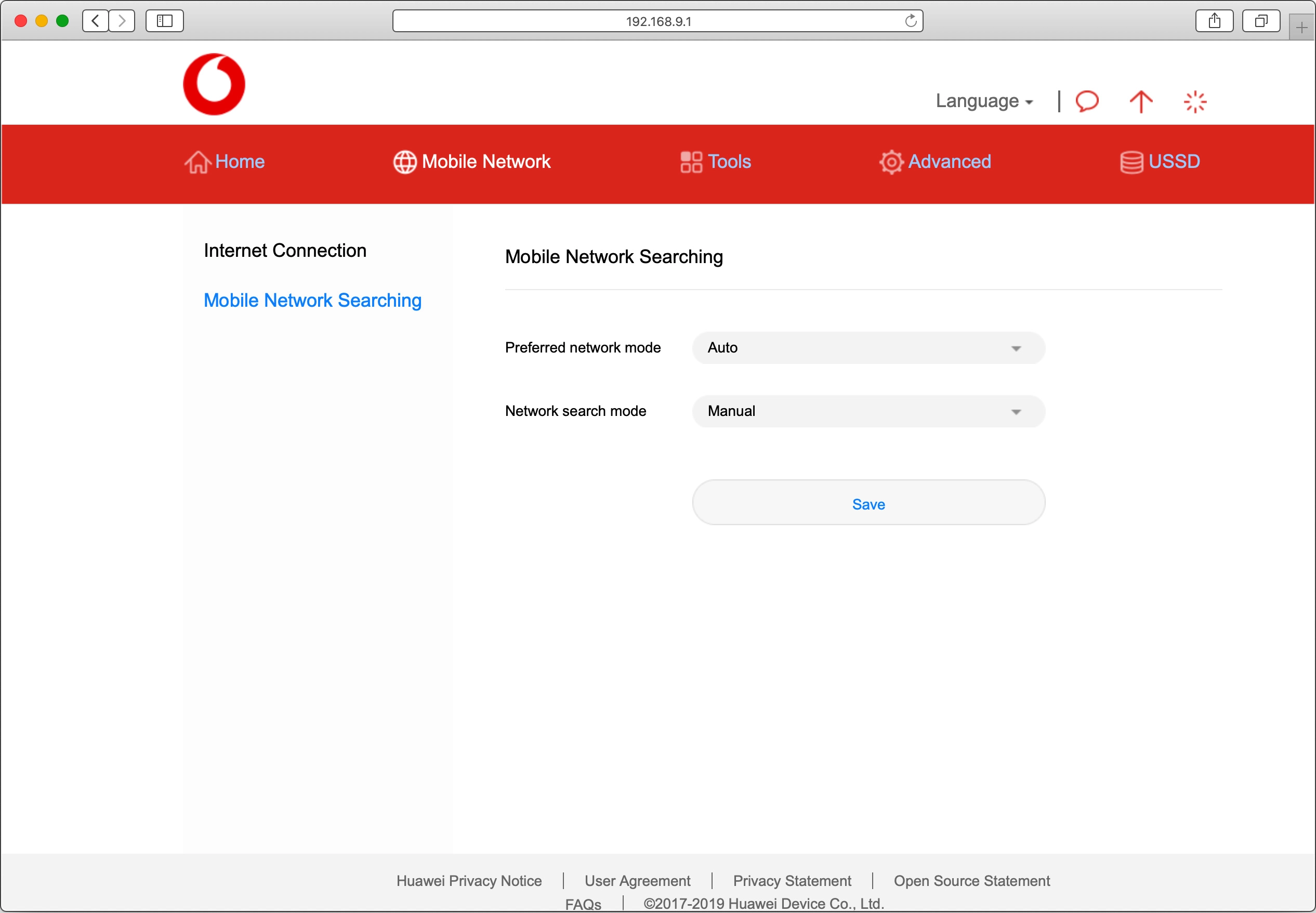 Click the drop down list next to 