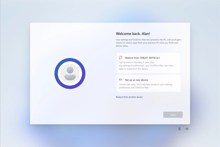 Click Set up as new device.