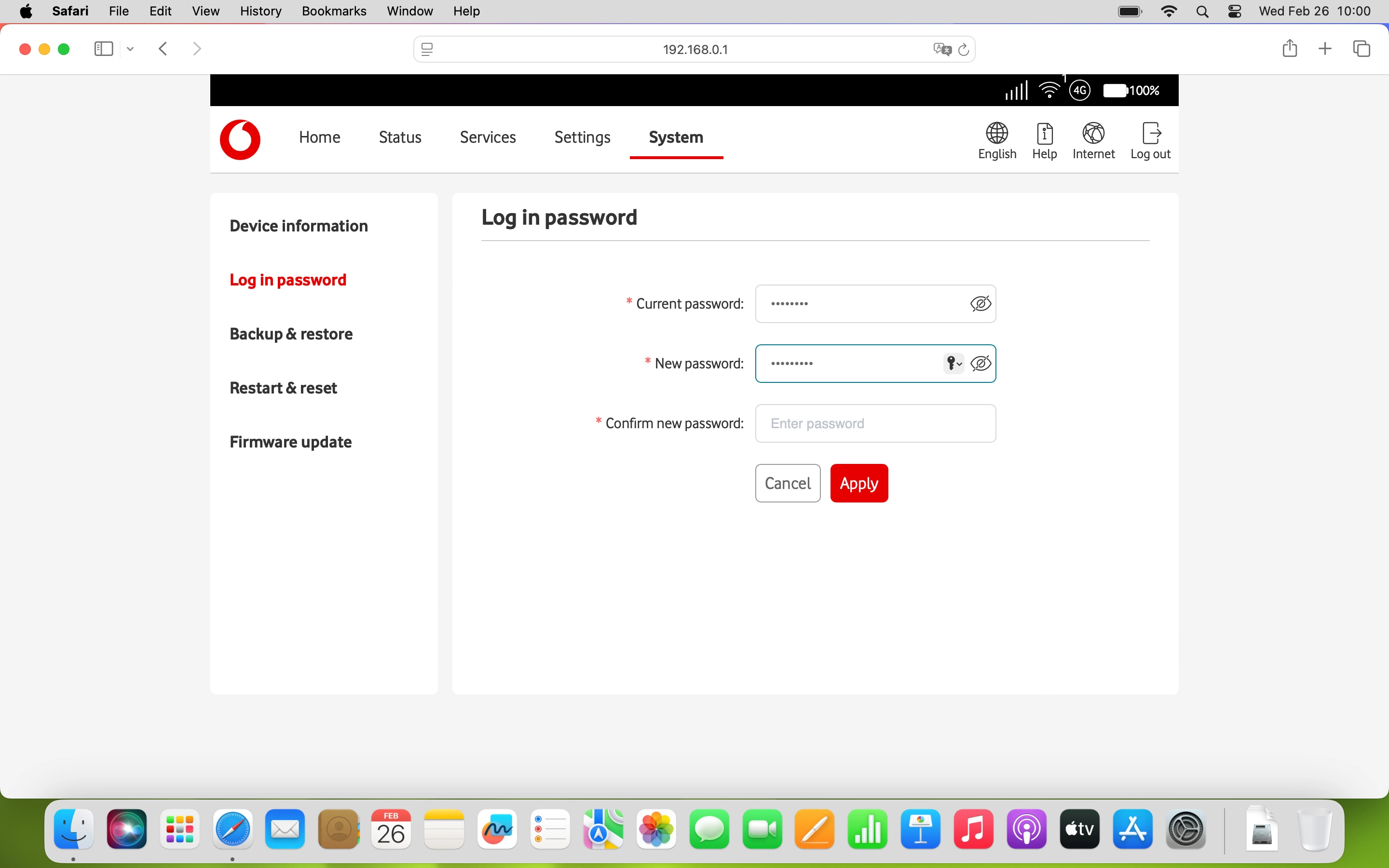 Click the field next to 