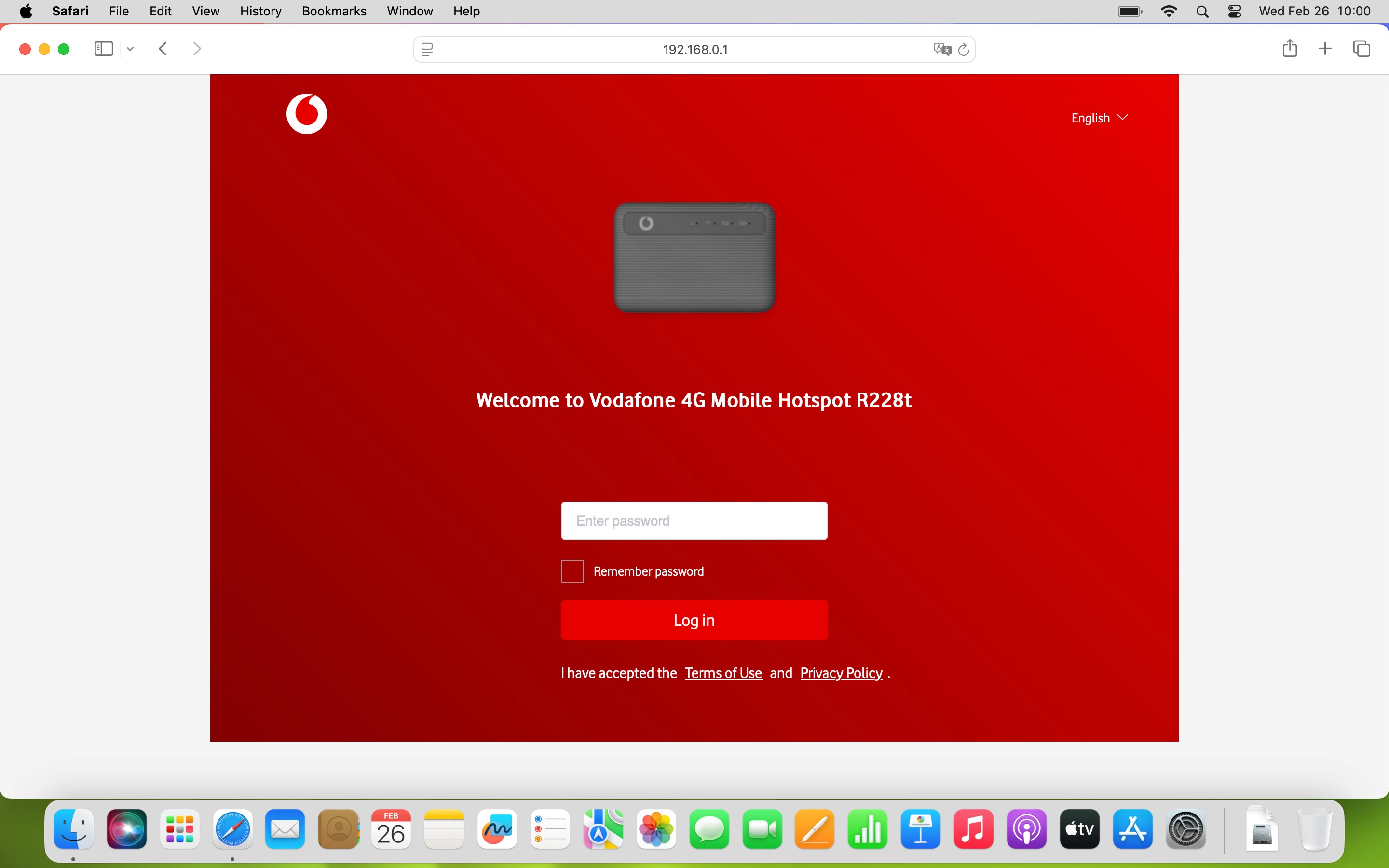 Click Enter password and key in the password for your router.