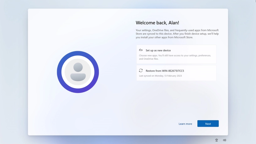 Click Set up as new device.