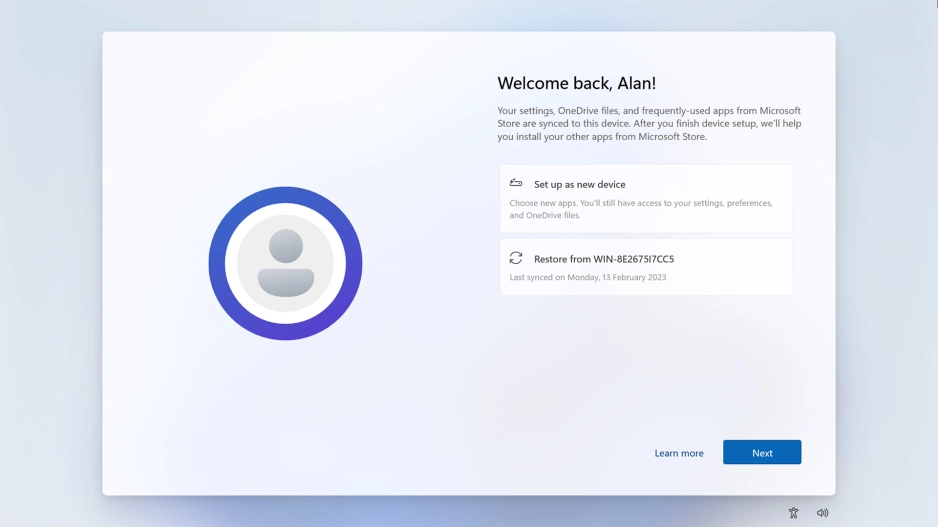 Click Set up as new device.