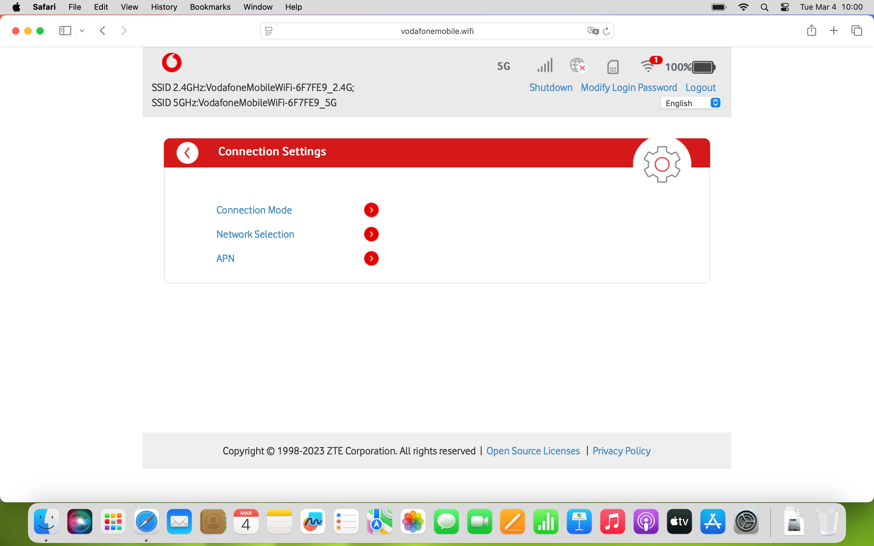 Click Connection Mode.