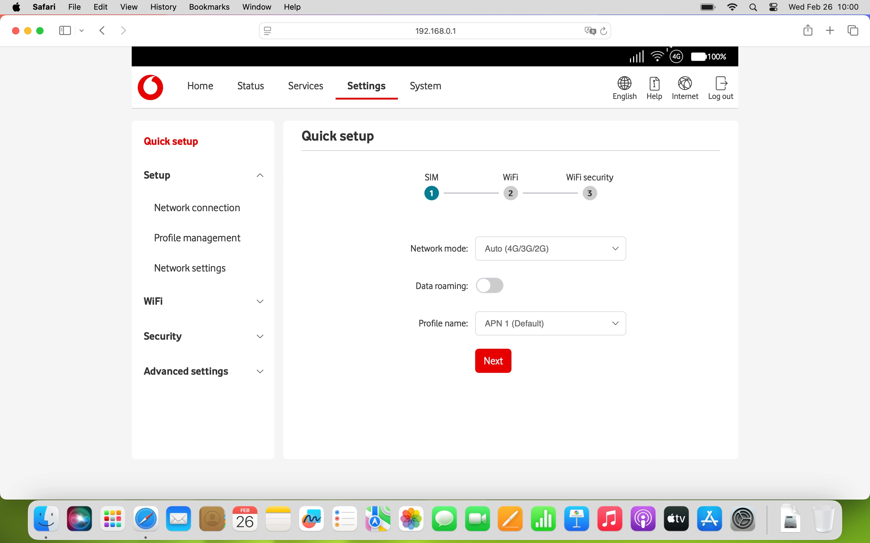 Click Network connection.
