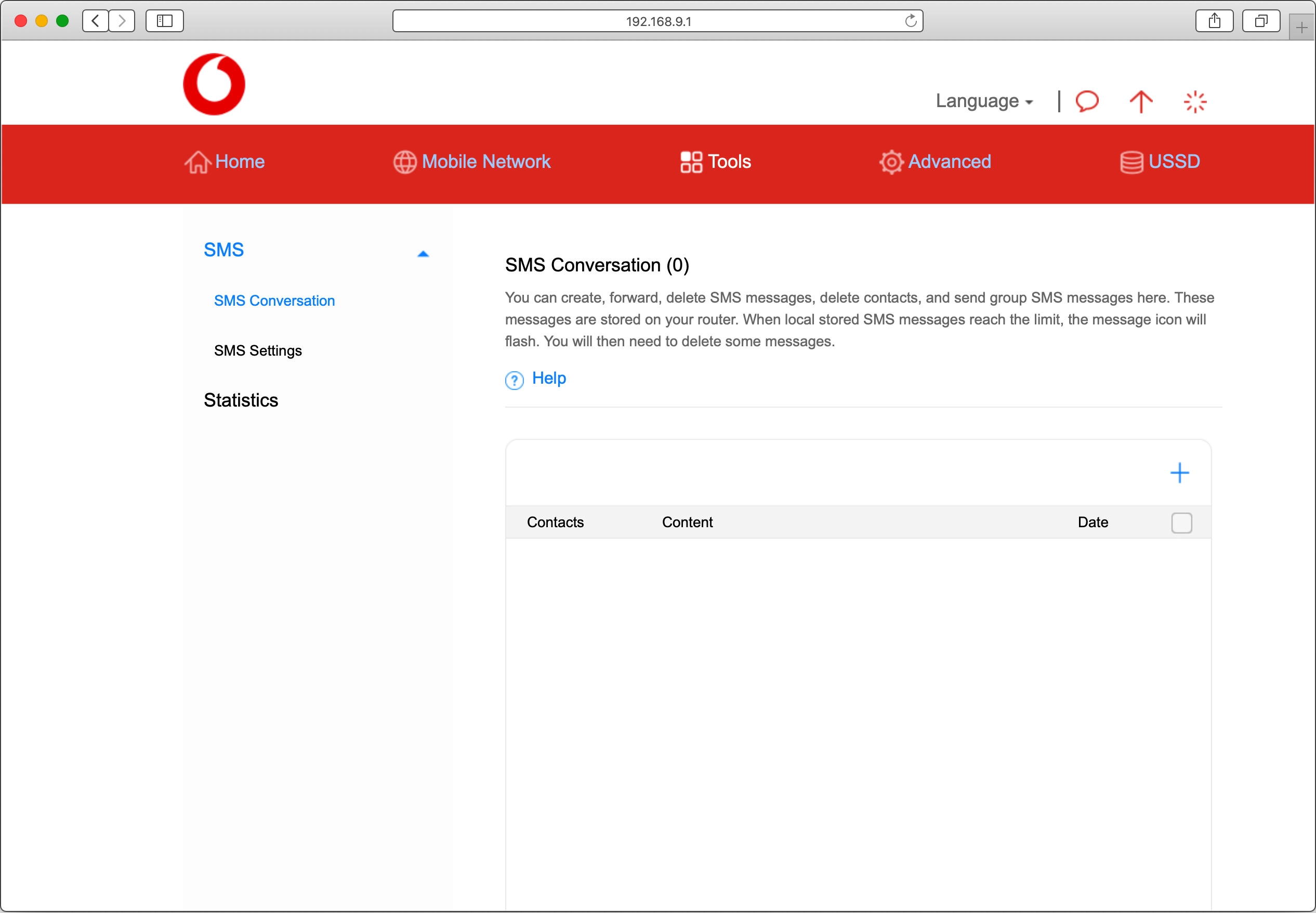 Click SMS Conversation.