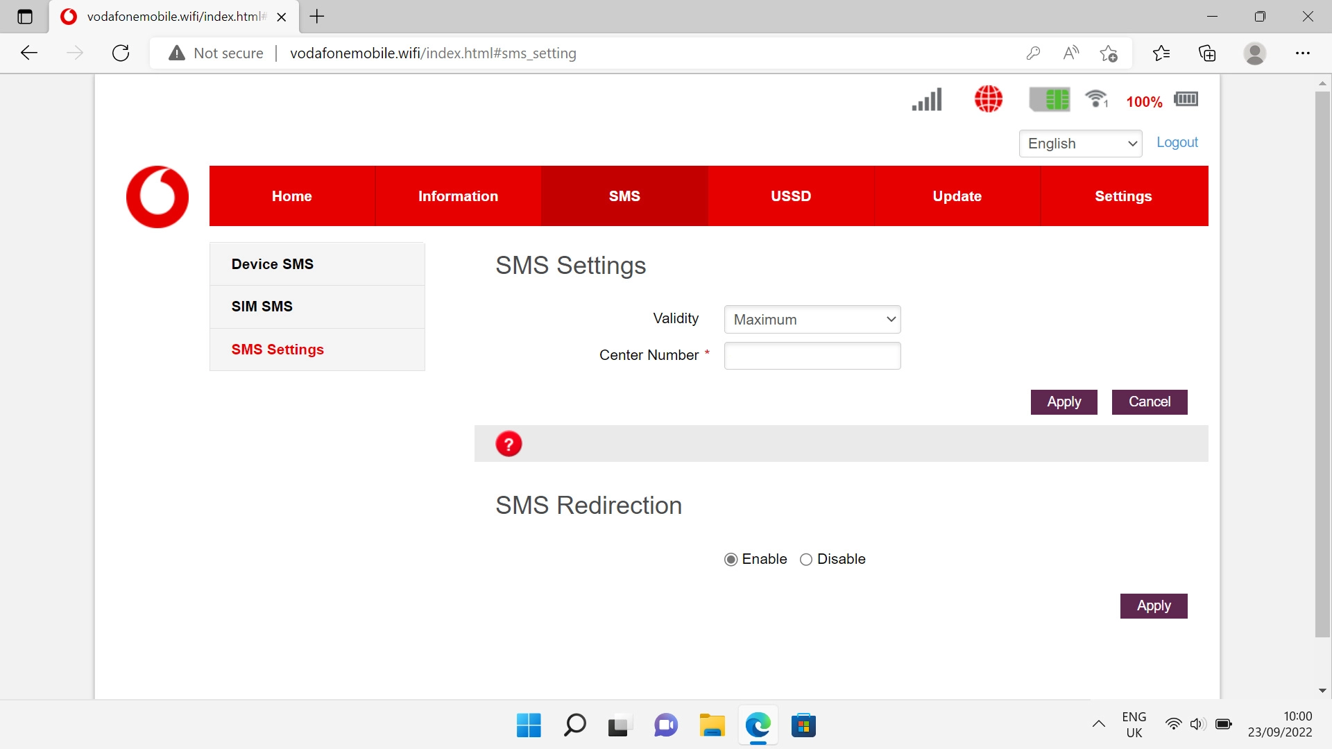 Click the drop down list next to 