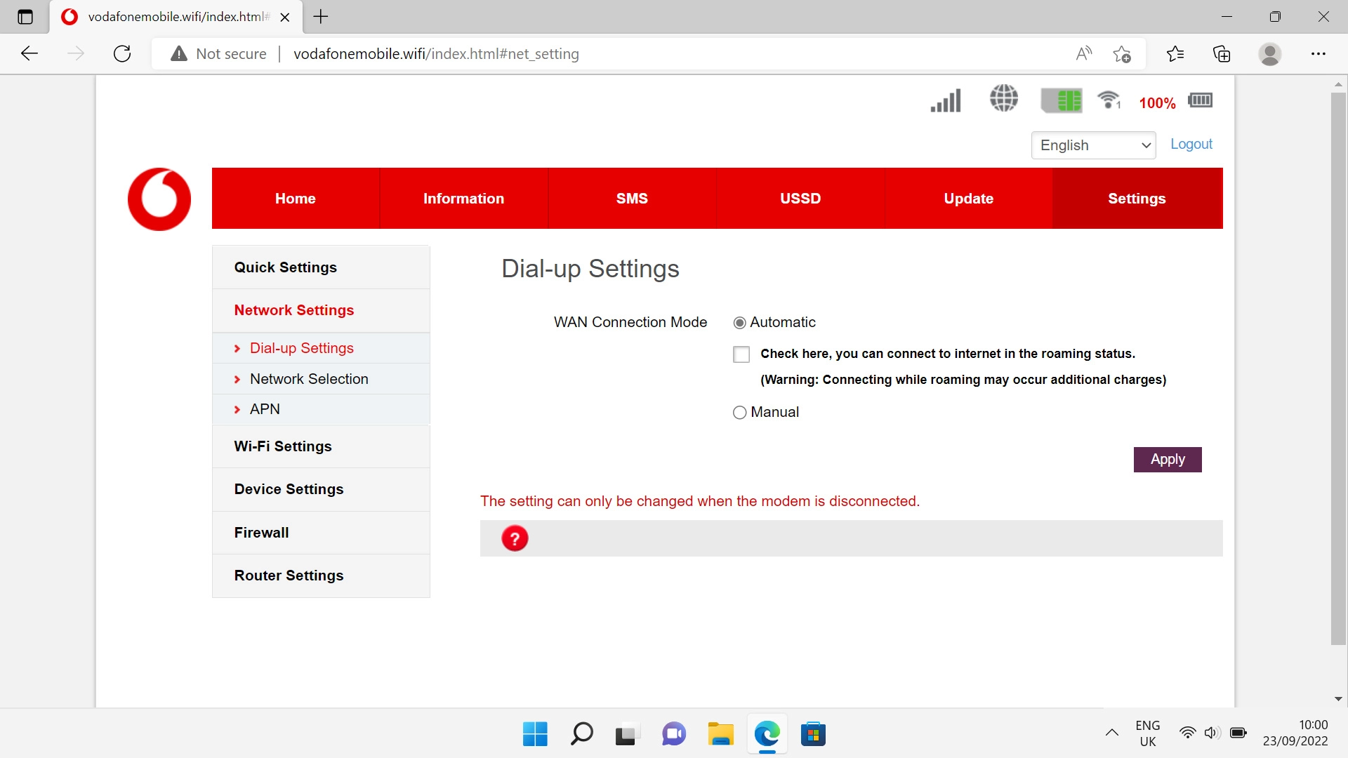 Click the field next to 