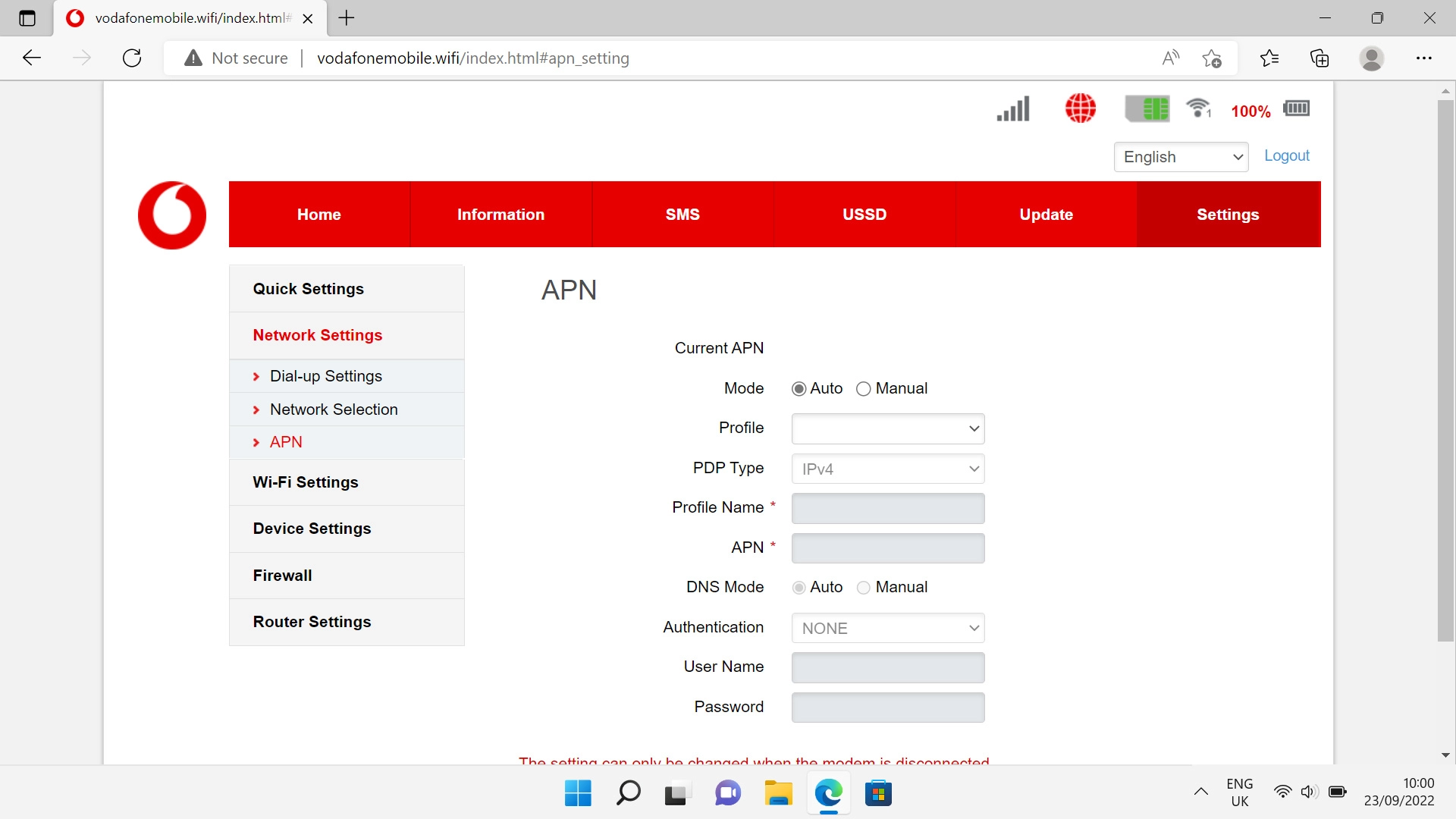 Click the field next to 