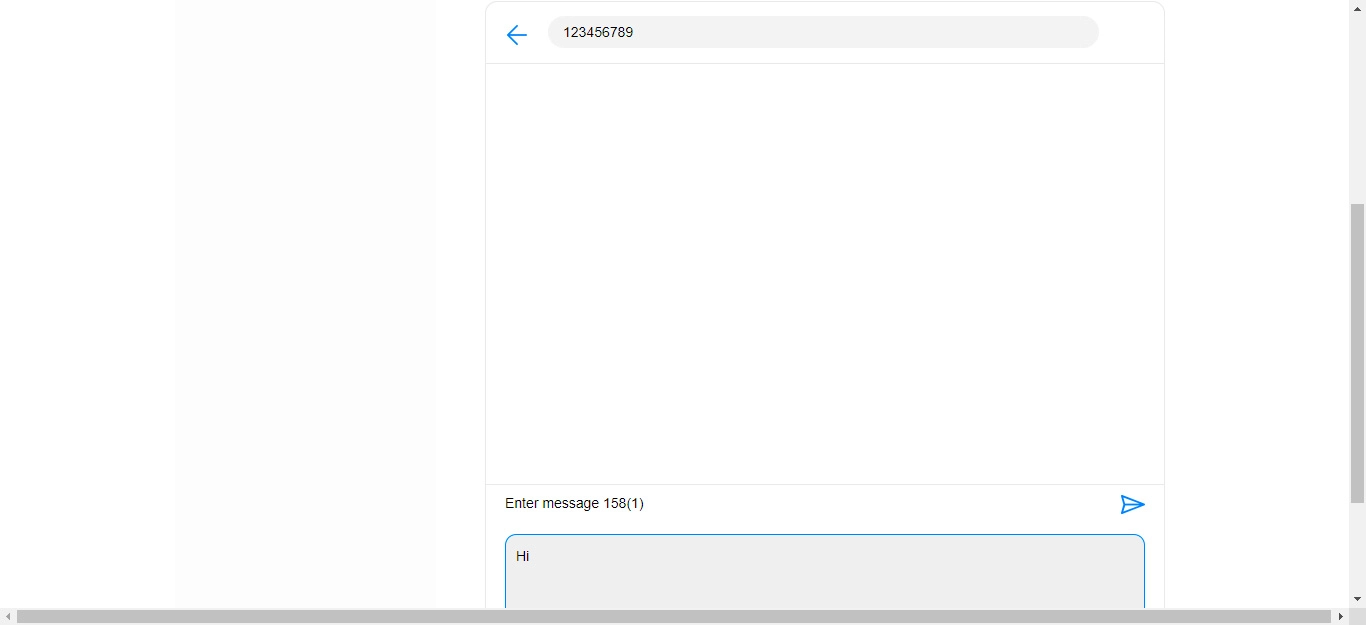 Click the send icon when you've finished your text message.