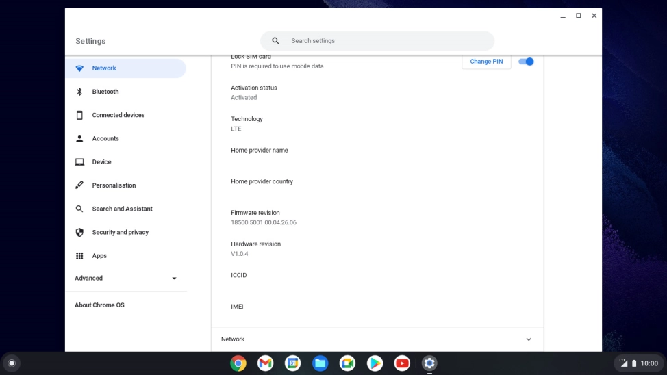 Your laptop's IMEI number is displayed below IMEI.
