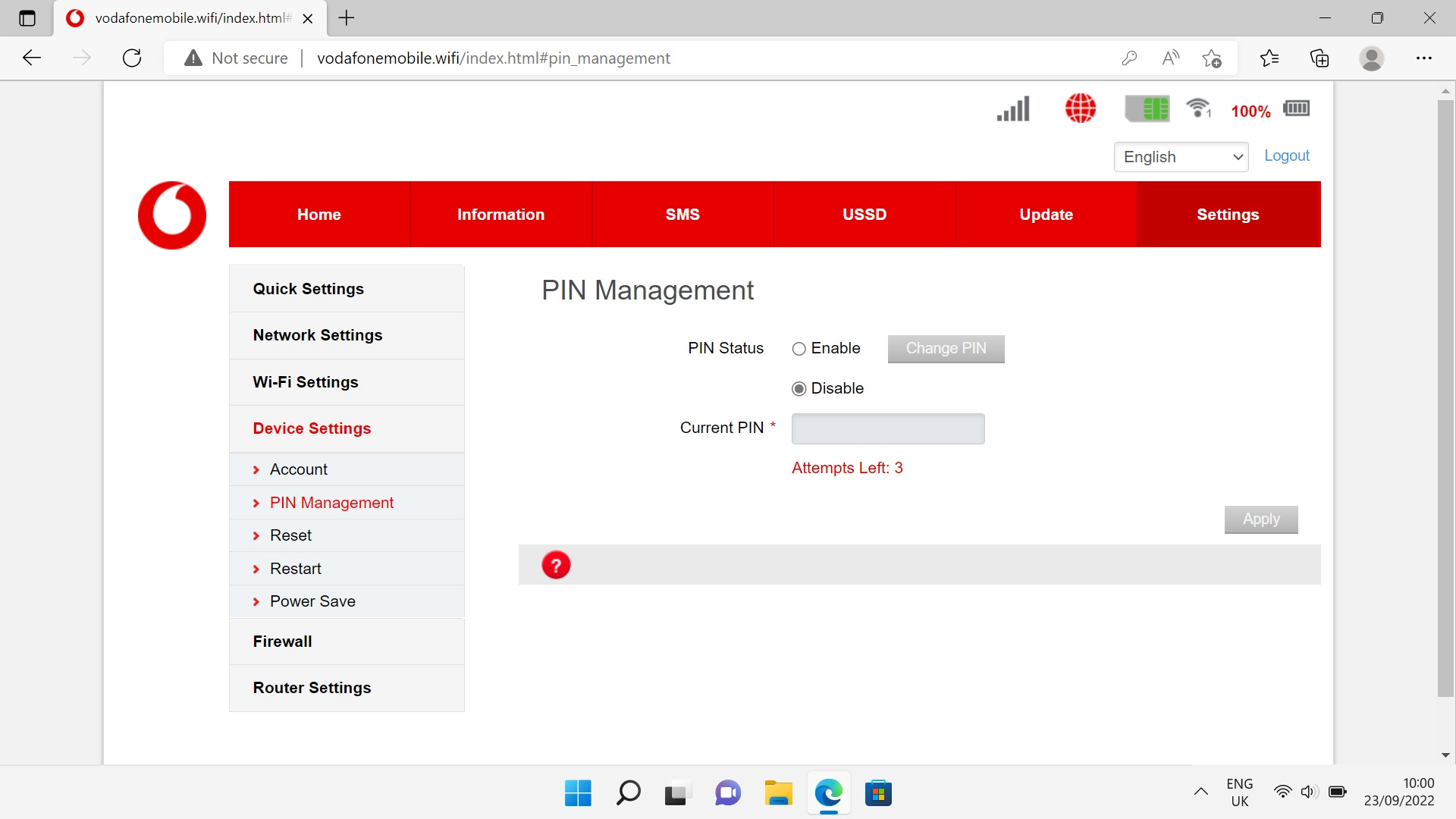 Click the field next to 
