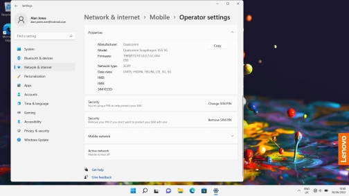 Your laptop's IMEI number is displayed next to IMEI:.