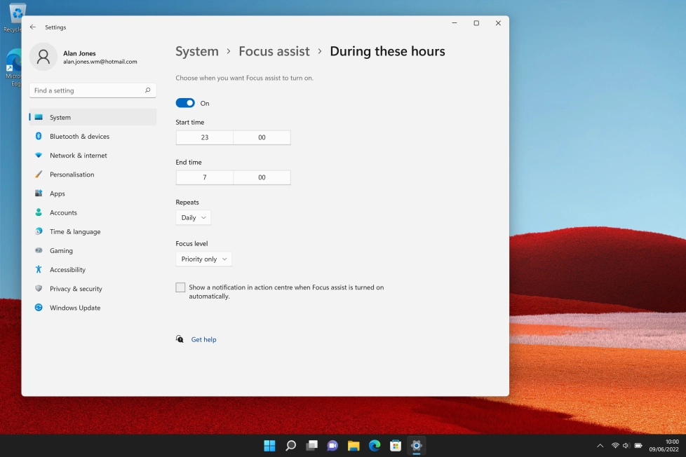Follow the instructions on the screen to select period of time and focus type for automatic focus mode.