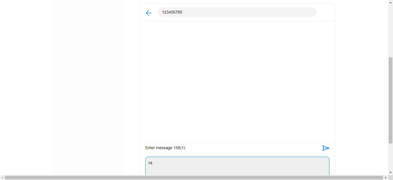 Click the send icon when you've finished your text message.