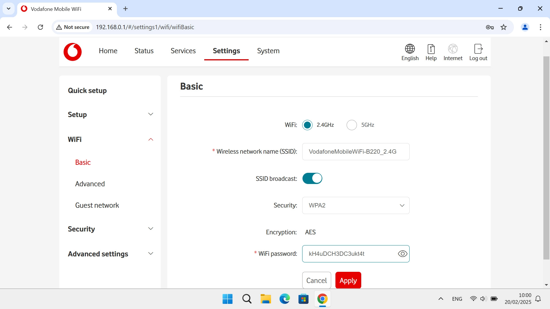 Click the field next to 