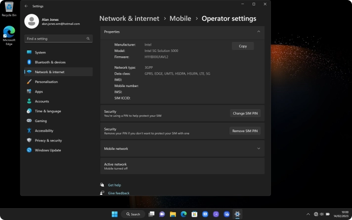 Click Mobile network.