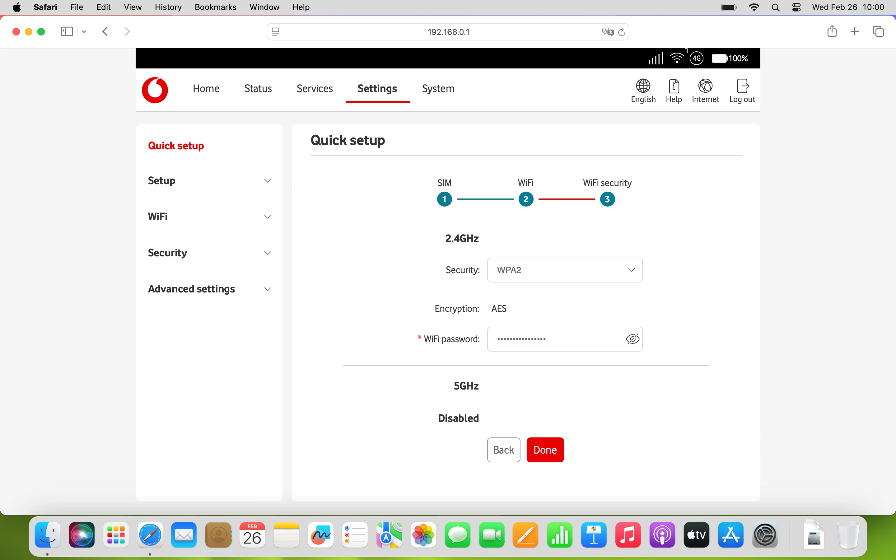 Follow the instructions on the screen to change the password for your router's Wi-Fi hotspot.