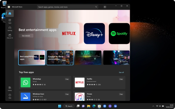 Click the search field.